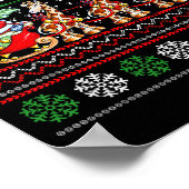 Santa Claus Riding Giraffe Sleigh Ugly Christmas B Poster (Hoek)