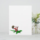 Santa Claus Riding Green Lizard (Staand voorkant)