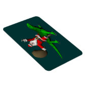 Santa Claus Riding Green Lizard Magneet (Rechterzijde)