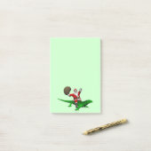 Santa Claus Riding Green Lizard Post-it® Notes (Op bureau)