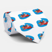 Santa Claus Riding Jet Plane Retro Stropdas (Opgerold)