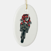 Santa Claus Riding Motorcycle Holiday Ornament (Rechts)