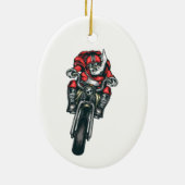 Santa Claus Riding Motorcycle Holiday Ornament (Achterkant)