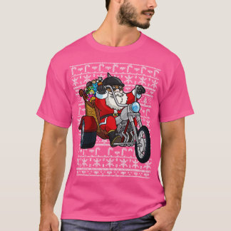 Santa Claus Riding Motorcycle Ugly kerstSweat T-shirt