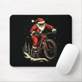 Santa Claus Riding Mountain Bike Christmas Funny M Muismat (Met muis)