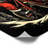 Santa Claus Riding Mountain Bike Christmas Funny M Poster (Hoek)