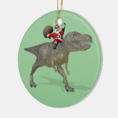 Santa Claus Riding On Trex Keramisch Ornament (Links)