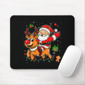 Santa Claus Riding Reindeer Merry Christmas Pajama Muismat (Met muis)