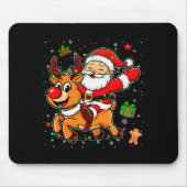 Santa Claus Riding Reindeer Merry Christmas Pajama Muismat (Voorkant)