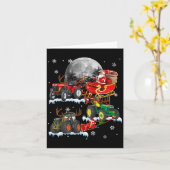Santa Claus Riding Tractor Sleigh Christmas Tracto Kaart (Gele Bloem)