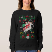 Santa Claus Riding Unicorn Christmas Ugly Christma Trui (Voorkant)