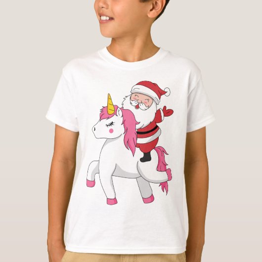 santa claus riding unicorn t-shirt (Voorkant)
