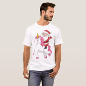 santa claus riding unicorn t-shirt (Voorkant volledig)
