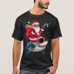 Santa Claus Rijden Een Shark Christmas Boy Meisje  T-shirt<br><div class="desc">Santa Claus Rijden Een Shark Christmas Boy Meisje Kinder</div>