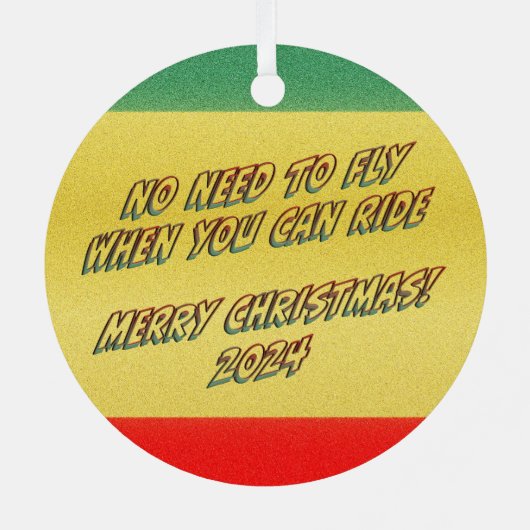 Santa Claus Rijden op een Honda Motorcycle Sled Metalen Ornament (Achterkant)