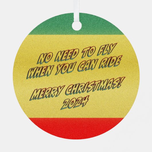 Santa Claus Rijdend op een BMW Motorcycle Sled Metalen Ornament (Achterkant)