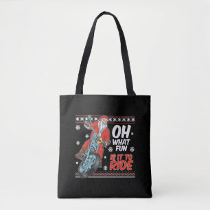santa claus rijdende kerst tote bag