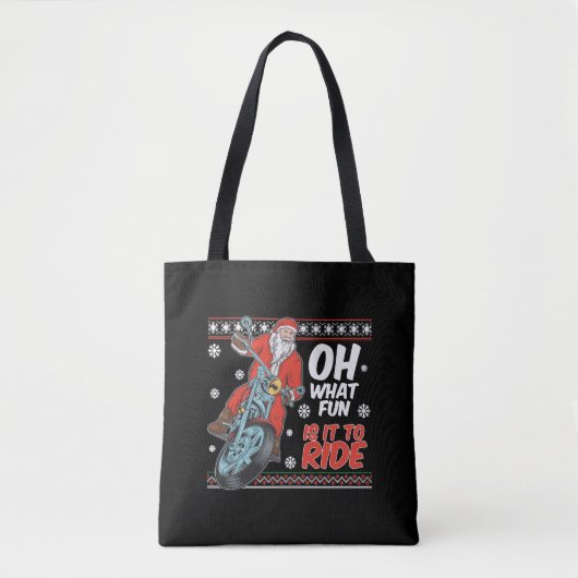 santa claus rijdende kerst tote bag (Voorkant)