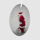 Santa Claus rijdt een fiets Ornament (voorkant)