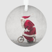 Santa Claus rijdt een fiets Ornament (achterkant)