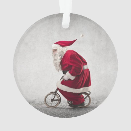 Santa Claus rijdt een fiets Ornament (achterkant)