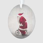 Santa Claus rijdt een fiets Ornament (voorkant)