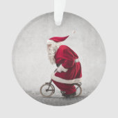 Santa Claus rijdt een fiets Ornament (voorkant)