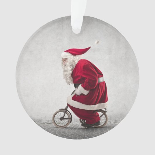 Santa Claus rijdt een fiets Ornament (voorkant)