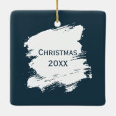 Santa Claus Rijdt Een Sleigh In Moonlight Keramisch Ornament (Achterkant)