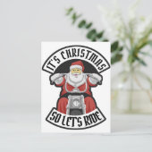 Santa Claus rijdt met een motorfiets Briefkaart (Staand voorkant)
