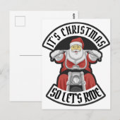 Santa Claus rijdt met een motorfiets Briefkaart (Voorkant / Achterkant)