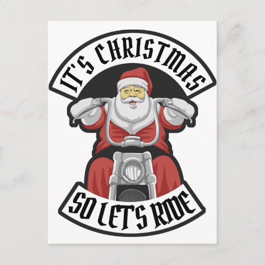 Santa Claus rijdt met een motorfiets Briefkaart (Voorkant)