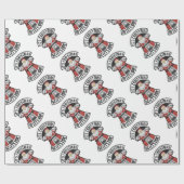 Santa Claus rijdt met een motorfiets Cadeaupapier (Vlak)