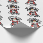 Santa Claus rijdt met een motorfiets Cadeaupapier (Hoek)