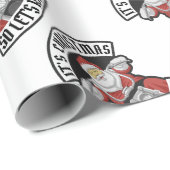 Santa Claus rijdt met een motorfiets Cadeaupapier (Rol Hoek)