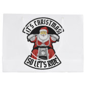 Santa Claus rijdt met een motorfiets Groot Cadeauzakje (Achterkant)