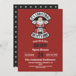 Santa Claus rijdt met een motorfiets Kaart