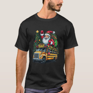 Santa Claus Rijschool Buschauffeur Kerstboom T-shirt