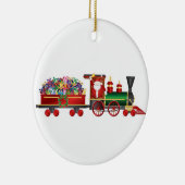 Santa Claus Ringing Bell op Train Ornament (Rechts)