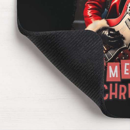 Santa Claus Rock Gitaar Vrolijk Kerstfeest Muismat (Hoek)