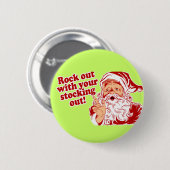 Santa Claus Rock Ronde Button 5,7 Cm (Voorkant /achterkant)