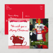 Santa Claus Rode Glitter Sleigh Foto Briefkaart (Voorkant / Achterkant)