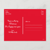 Santa Claus Rode Glitter Sleigh Foto Briefkaart (Achterkant)