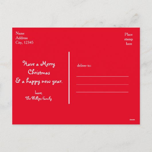 Santa Claus Rode Glitter Sleigh Foto Briefkaart (Achterkant)