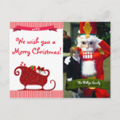 Santa Claus Rode Glitter Sleigh Foto Briefkaart (Voorkant)