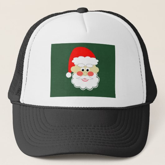 santa claus rode groene cartoon trucker pet (Voorkant)
