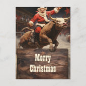 Santa Claus Rodeo Briefkaart (Voorkant)