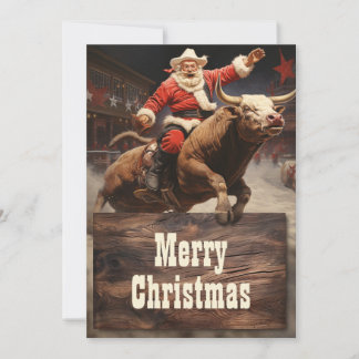 Santa Claus Rodeo Feestdagenkaart