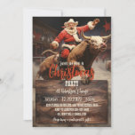 Santa Claus Rodeo Kaart<br><div class="desc">Bull Sinterklaas Kunst,  Boviene Arena Land Ranch,  Dierlijke koe Rodeo Ride,  Sport Rider Cowboy Rood,  Winter man cartoon pet,  Kerstvakantie Kerstillustratie,  Schilderij Bull Sinterklaas</div>