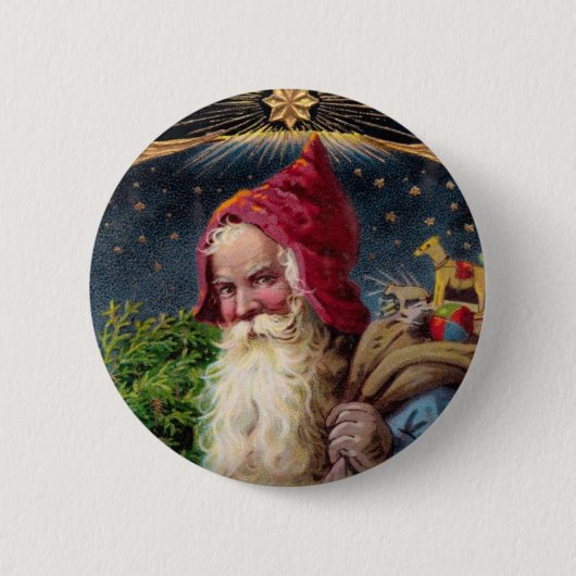 Santa Claus Ronde Button 5,7 Cm (Voorkant)
